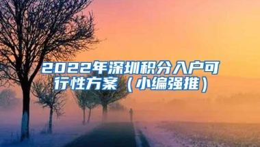2022年深圳积分入户可行性方案（小编强推）