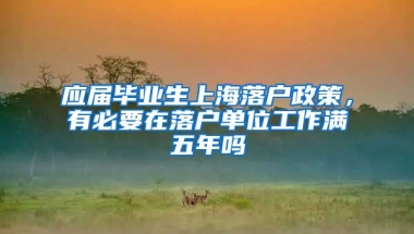 应届毕业生上海落户政策，有必要在落户单位工作满五年吗